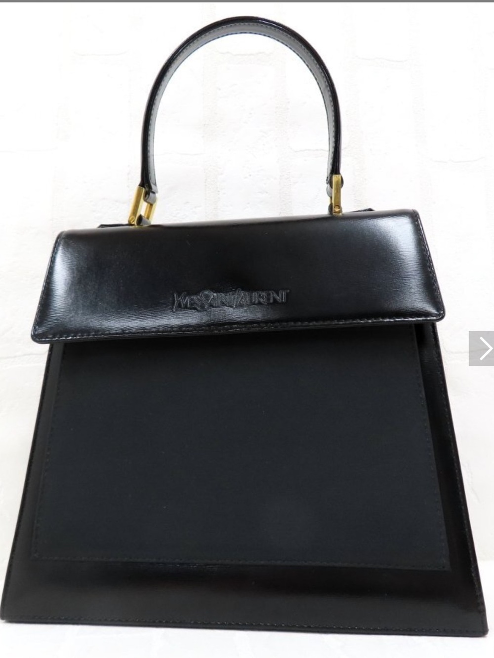 Yves Saint Laurent Black leather Top-Handle Satchel with Gold Hardware